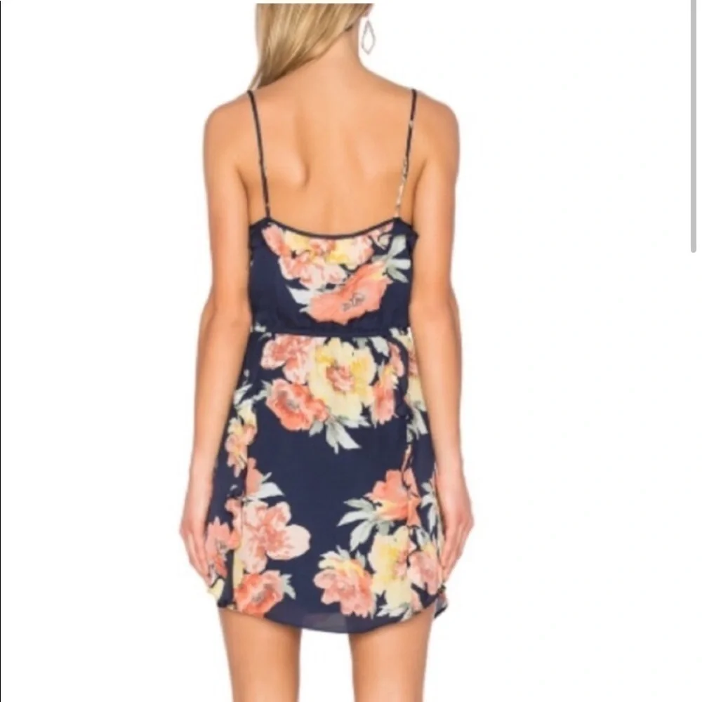 Joie Foxglove Floral Ruffle sleeveless Dress Navy
